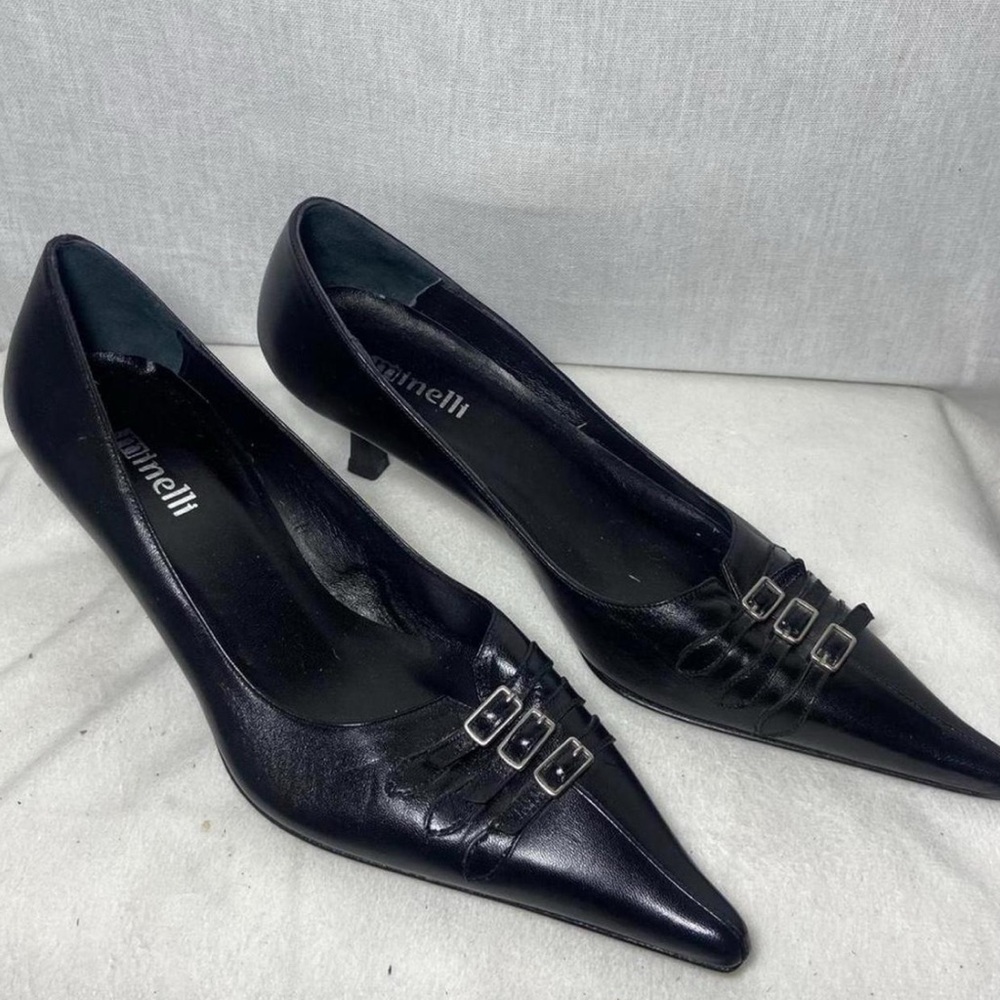 Minelli Black Pointed Toe Heels